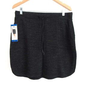Hilary Radley Knit Skirt Size L Heather Black NEW Stretch Pull On
